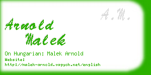 arnold malek business card